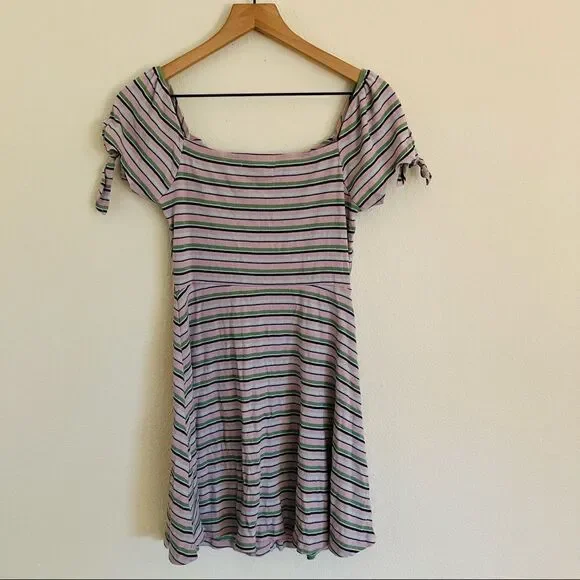 Miami striped Button Front Mini Dress Size Small - Picture 5 of 7